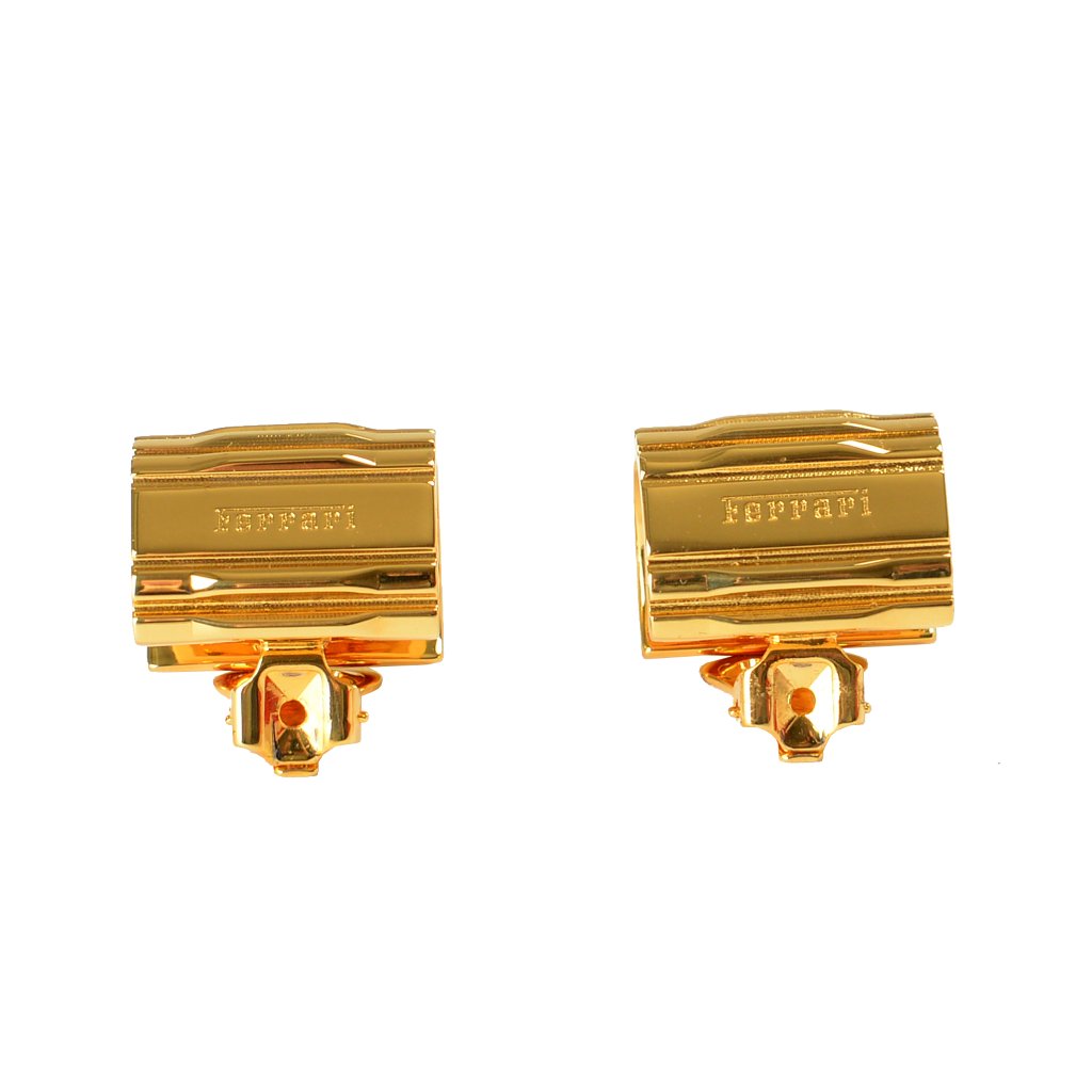 Scuderia Ferrari Gold Color Clip On 100 Brass Earrings 99$